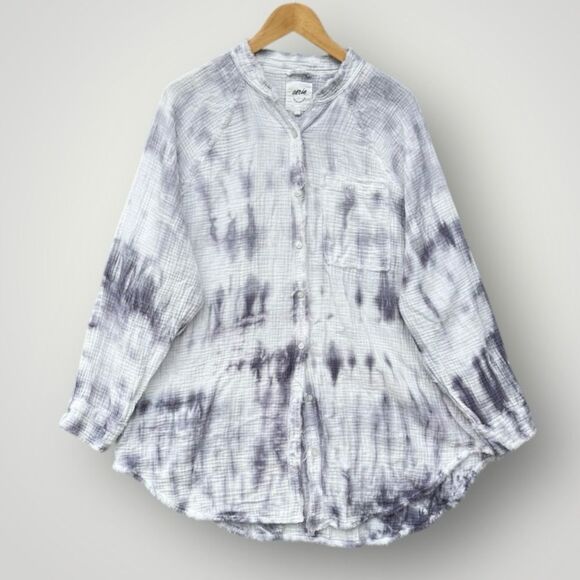 aerie Tops - Aerie Waffle Batik Top Blouse Shirt Women Size M